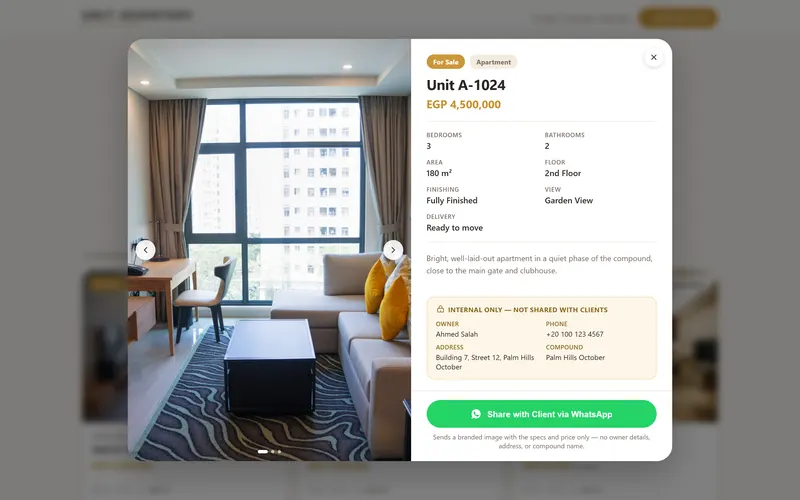 Property inventory & WhatsApp sharing tool, screen 2
