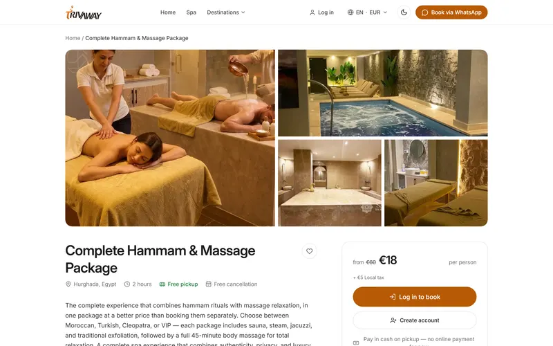 Trivaway: tours & spa booking platform, screen 3